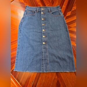 Denim Button-Front Skirt